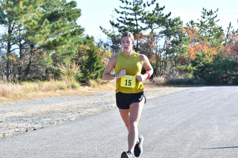 Sarah Bozeman crosses the finish line in 1:47:03.