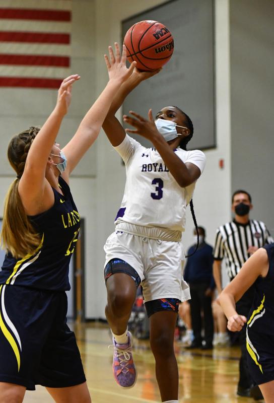 Royals guard Kaela Mitchell hits a running jumper.