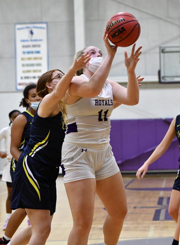 Evelyn Jensen gets a put back for the Royals.