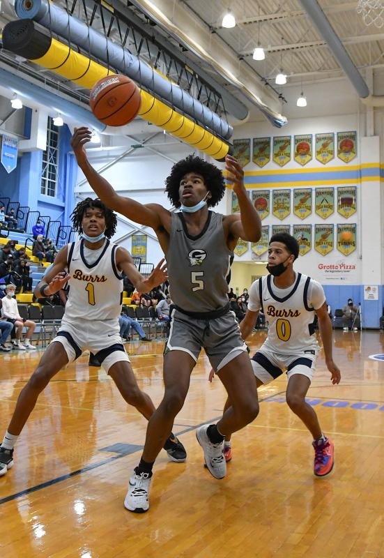 Avantae Parker goers for a loose ball.