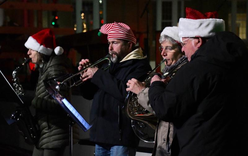Members of the Milford Community Band play several Christmas favorites, including “Mary’s Little Boy.”