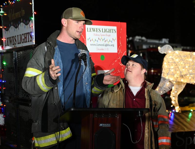 Lewes and Camden firefighter Chris Colpo talks about how he forged a connection with Brett McDonald, right.