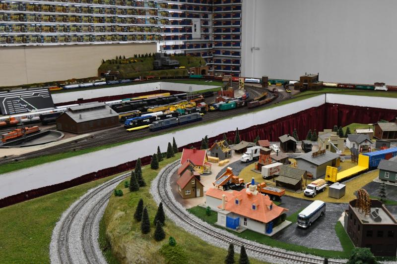 The train layout is impressive, and the walls of the museum room are covered with train memorabilia, too.