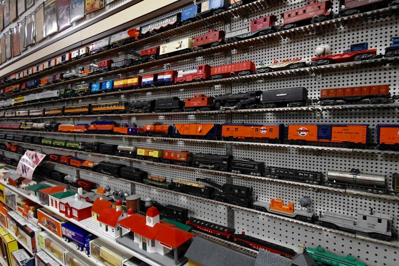 Maurice Sanger began collecting trains in the early 1950s and has an extensive collection, including many Lionel cars and engines.