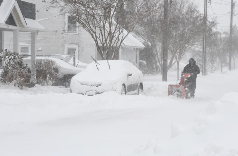 Snow blowers are needed to break through the thick snow blanketing the Cape Region. RON MACARTHUR PHOTO