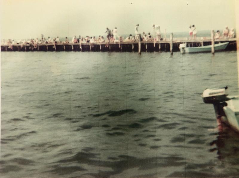 The pier is loaded with hopeful crabbers using fish heads they leased or purchased from the marina as bait. MCKINNEY FAMILY PHOTO