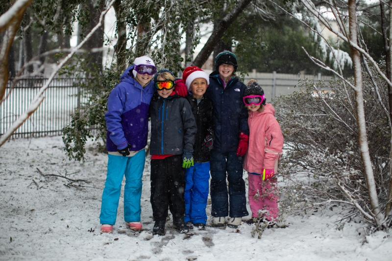 Shown (l-r) are Zoey Neufeld, 11; Henry Neufeld, 9; Bennett Curry, 9; Katie Curry, 11; and Phoebe Neufeld, 7. All reside in Covey Creek in Lewes. Photo by Becca Neufeld.