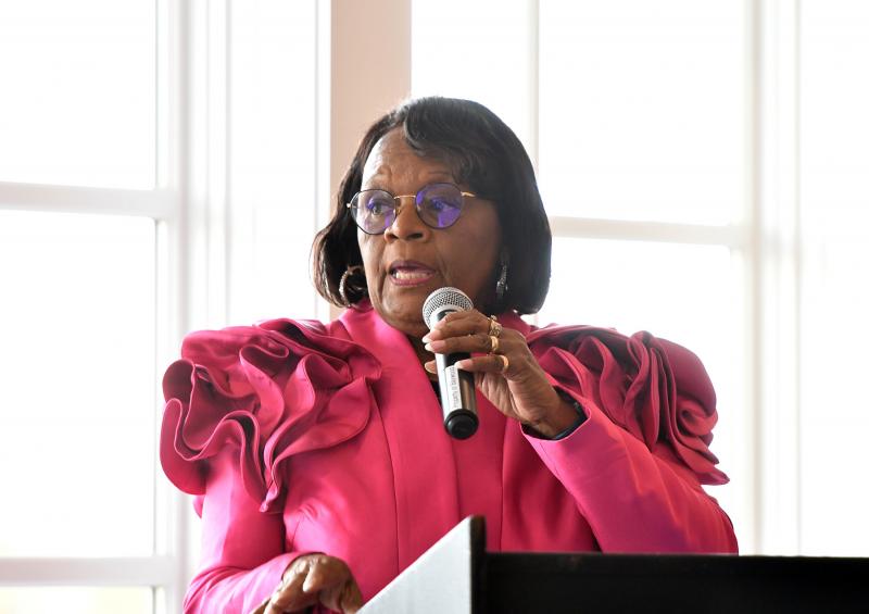 The Rev. Patricia Green, pastor of Mt. Enon Baptist Church in Milford, speaks of the longtime friendship she has had with the Rev. George Edwards and his family.