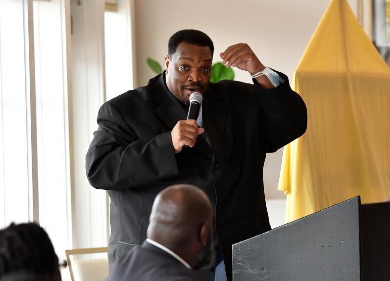 Cape grad Bishop Harold Hazzard of New Life Ministries in Milford speaks of the greatness of the Rev. George Edwards as a family man.