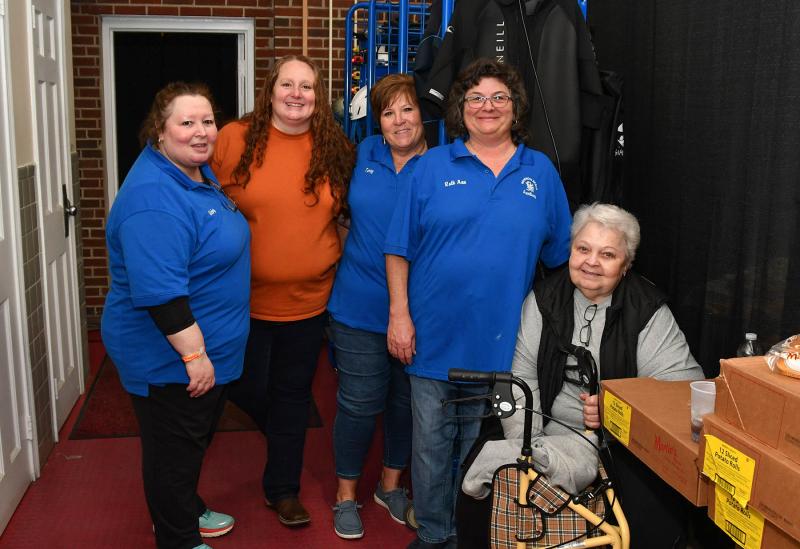Working behind the scenes making the evening run smoothly are (l-r) Vicki Card, Kati Miller, Terry Brewster, Ruth Ann Reynolds and Joyce Burton.