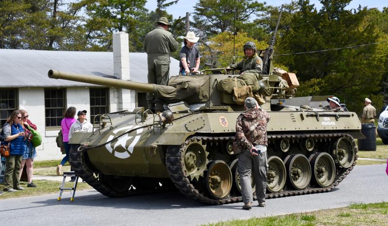 A 1943 M18 Army Hellcat tank attracts a lot of attention during Delaware Defense Day. The tank is on permanent display at the Wheels of Liberation Museum in New Oxford, Pa. The tank was used during World War II and the Korean War.