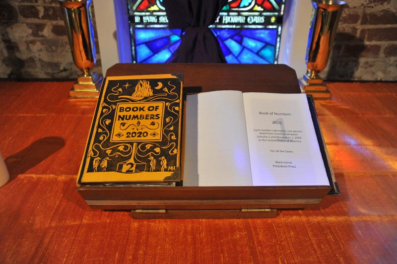 When the U.S. surpassed 250,000 deaths in November 2020, Mark Harris created the “Book of Numbers,” with 250,000 marks to honor every life lost.