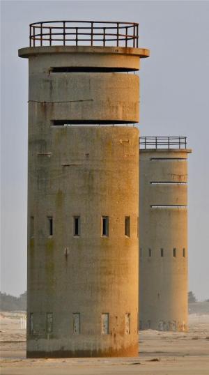 The World War II fire-control towers, part of Fort Miles, were built to last no longer than a few decades. They are still standing 80 years later. They were used to triangulate targets in the ocean and bay for the fort’s many guns.