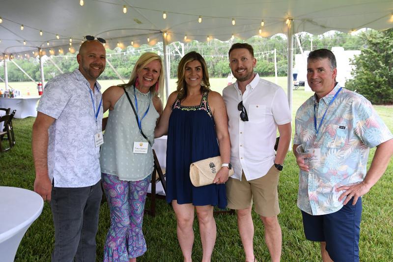 Starting the event off with a picture are (l-r) Mark Mazak, Tracey Zigman, Cape school board member Jessica Tyndall, Sean Tyndall and Joe Lingo.