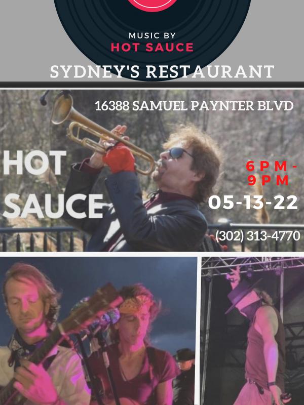 Live Music Friday night at Sydney’s Hot Sauce Band Cape Gazette