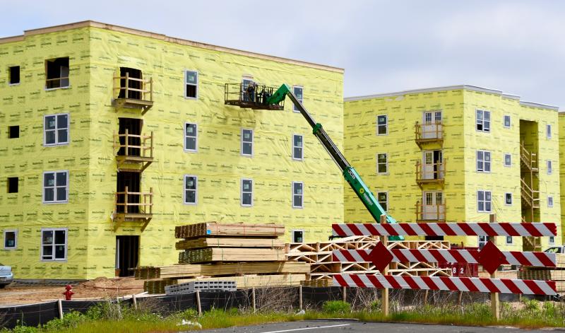 Two large apartment complexes, Sea Glass at Rehoboth Beach, and Weston Willows, along Route 9 near Georgetown, are under construction. All of the apartments are being rented at market rates. Sussex County officials want to remove obstacles to provide more incentives to developers to provide affordable rental units within their projects. RON MACARTHUR PHOTO
