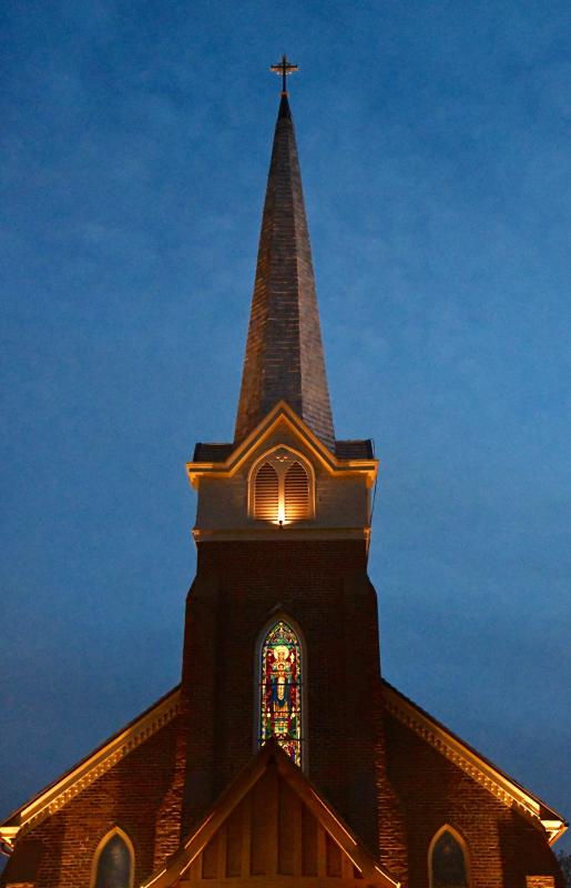 New lights, installed by a Bella Terra Landscapes and Garden Center crew, provide illumination for St. Peter’s Episcopal Church on Second Street in Lewes. Besides residential lightscaping, the company does special projects including lighting on The Circle in Georgetown and the World War II Tower 3 near Dewey Beach.