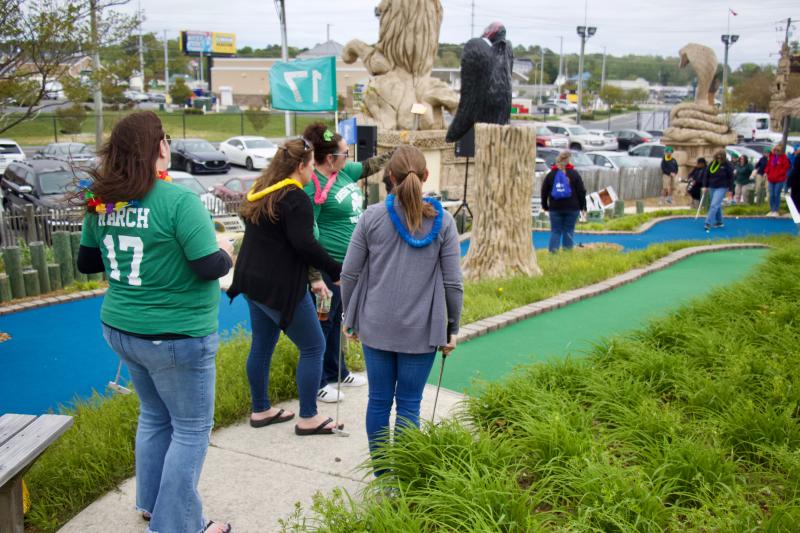 The eventual champions from Irish Eyes line up their shot on a day that felt more like a St. Patty’s Day. Shown are (l-r) Maryellen Kierman, Kristin Johnson, Kathy Newcomb and Dana Smith