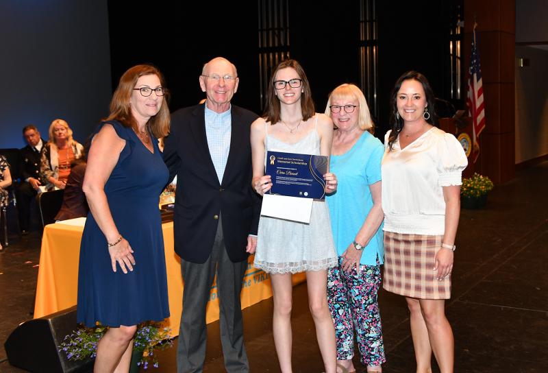 Ciera Barnett received the Geoff and Ken Derrickson Scholarship. Shown are (l-r) Katie Sarver, Bob Derrickson, Barnett, Betsy Baumeister, and Cape Principal Nikki Miller.
