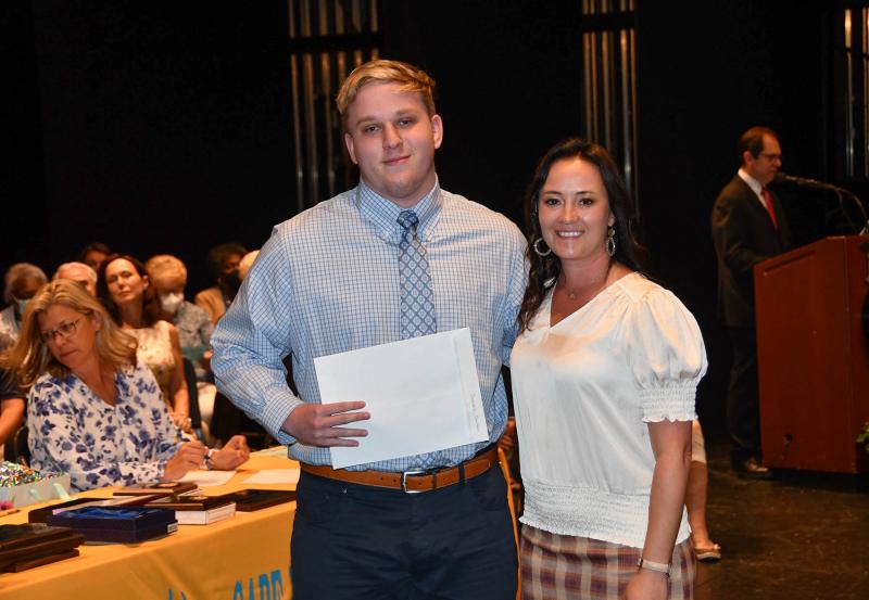 Dalton Deevey received the Centenary Award and the Centenary University Trustee Scholarship. Deevey is shown with Cape Principal Nikki Miller.
