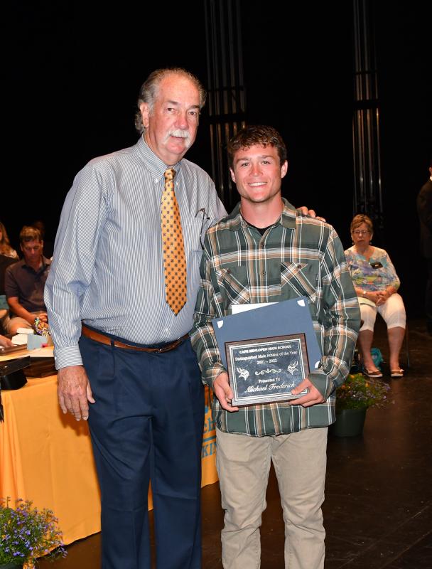 Mikey Frederick received the Lou Norbeck Student-Athlete Award from former lacrosse coach Lou Norbeck. He also received the Class of 2022 Outstanding Male Athlete Award.