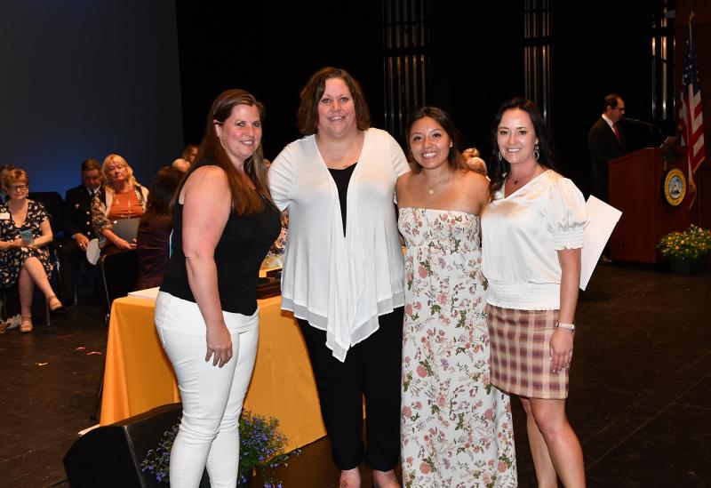 Giselle Garcia received the James J. Kiernan Memorial Scholarship. Shown are (l-r) Kathy Newcomb, Mary Ellen Kiernan, Garcia and Cape Principal Nikki Miller.