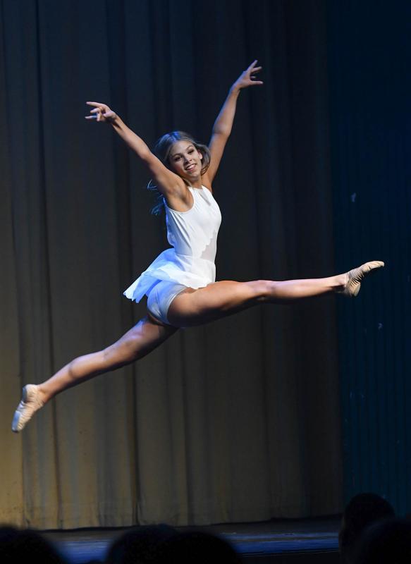 Miss Delaware’s Outstanding Teen Brynn String performs a dance as part of the evening’s entertainment.