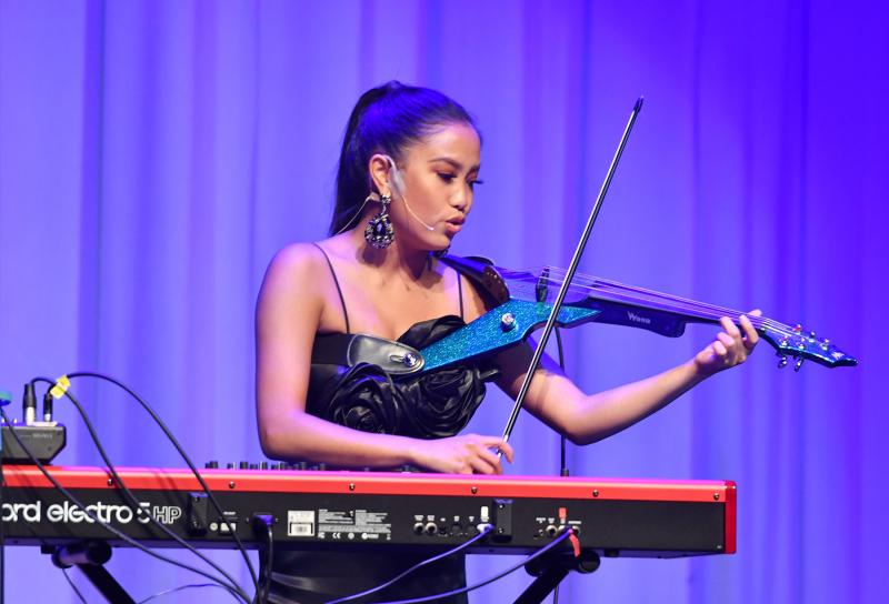 Miss Delaware 2022 Grace Otley earned cheers from the audience as she performed Coldplay’s “Viva La Vida.”