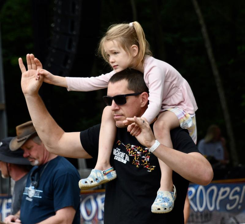 Dancing to the music are Michael Doyle and his daughter Cassidy of Annapolis, Md. They are regulars at June Jam.