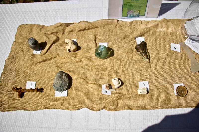 Pure Sea Glass had a guessing game set up for attendees to try to find the source of various beach finds.