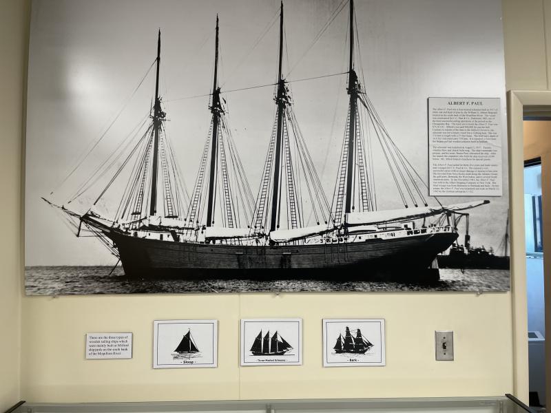 The Albert F. Paul is one of the most historic boats ever built in Milford. Launched by the William G. Abbott Shipyard in 1917 at a cost of $75,000, the four-masted schooner carried cargo for 35 years. It was sunk on March 13, 1942, by German submarine U-322. MILFORD MUSEUM DISPLAY