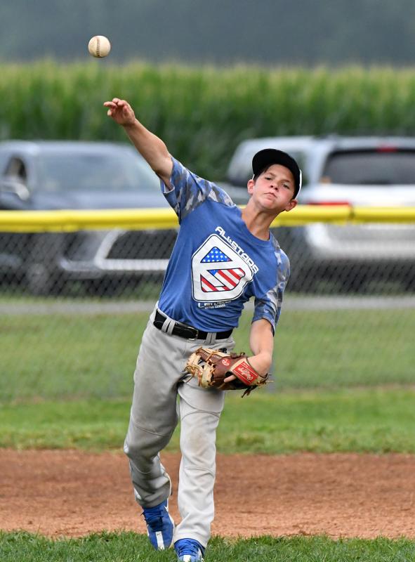 Anthony Brittingham gets a putout for Lewes.