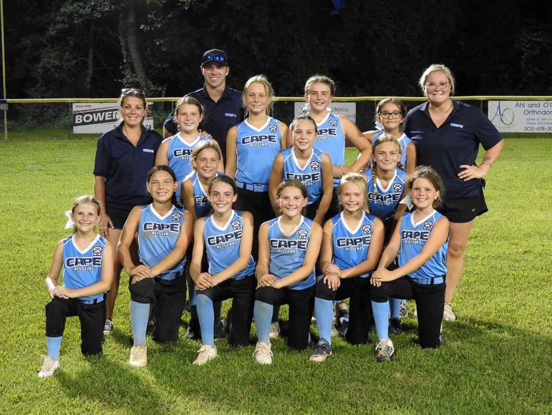 The District 3 champions pose for a picture after the second loss to MOT. Shown in back are (l-r) coach Gabby Pollard, Olivia Lancaster, coach Ryan Petrone, Sarah Caldwell, Taylor Huff, Danica Petrone, McKenzie Russell, Carlee Cabello, Avery Harp and manager Jordan Virden. In front are Alison Swift, Makaila Sellers, Mikayla Pollard, Riley Windish, Lilly Frey and Kendall Speakman. CRISTINA WINDISH PHOTO