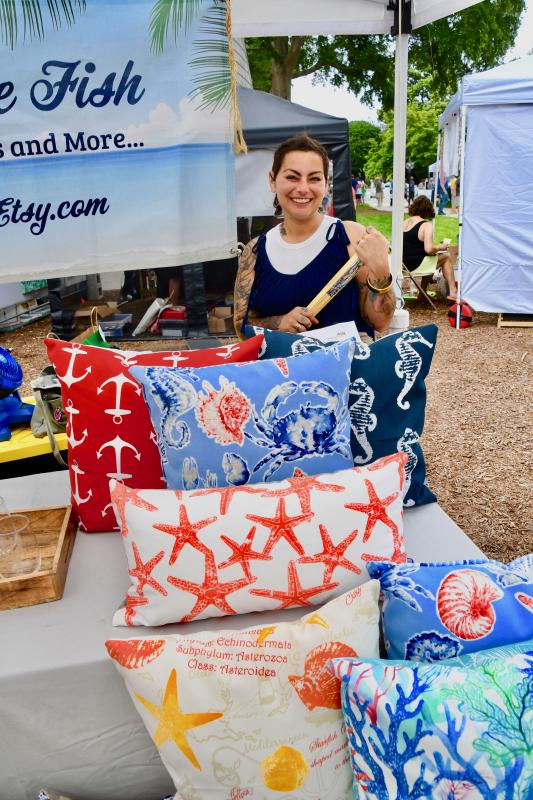Wendy Labofish displays some of her handiwork as owner of A Little Blue Fish, which features coastal crafts.