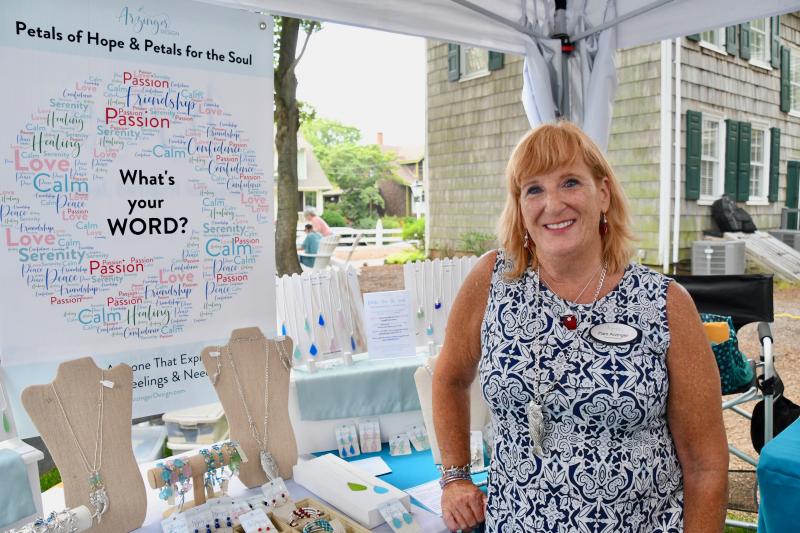 Pam Arzinger’s Petals of Hope & Petals for the Soul includes coastal-inspired jewelry, some with sea glass. Her studio is located in Lewes.