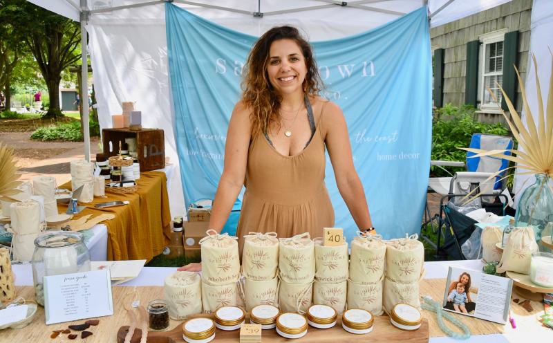 Amy Shields, based in Bethany Beach, owns Salt Town Trading Company, which offers beach-inspired candles and home fragrance items.