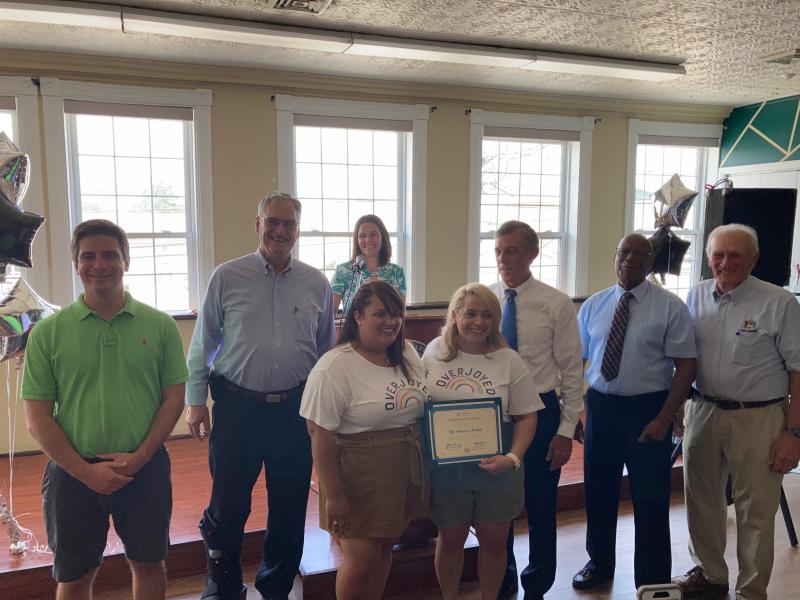 Gov. John Carney was in Milford July 19 to present 10 Delaware businesses with EDGE grants, which are aimed to ensure long-term stability of small businesses. Among those receiving grants as My Sister’s Fault in Milford, which plans to use the $50,000 in funding to buy new refrigeration and freezer equipment. Taking part in the ceremony are (l-r) Rep. Bryan Shupe, R-Milford; Rep. Charles Postles, R-Milford; Angie Robles and Rous Robles of My Sister’s Fault; Division of Small Business Acting Director Regina Mitchell; Gov. John Carney; Milford Mayor Archie Campbell and Sen. Dave Wilson, R-Bridgeville. RYAN MAVITY PHOTOS