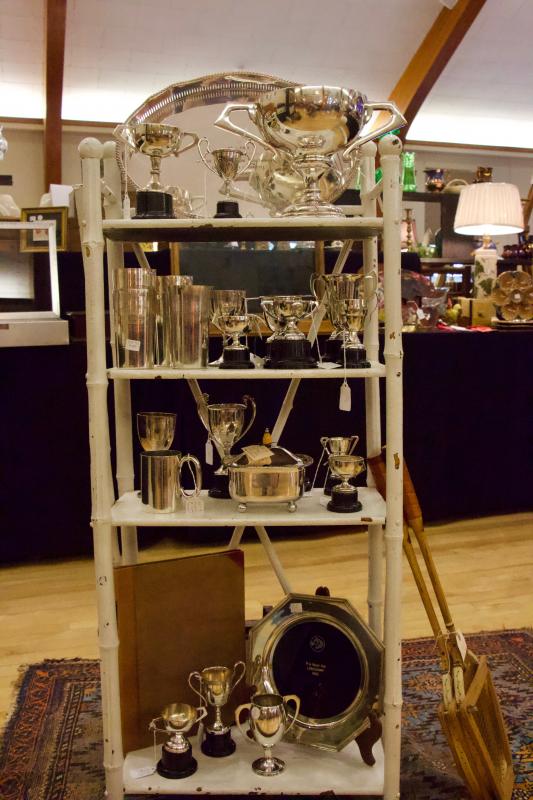 Charlotte Whitenight loves talking about the trophies she has collected over the years and now sells in Curiosities Antiques.