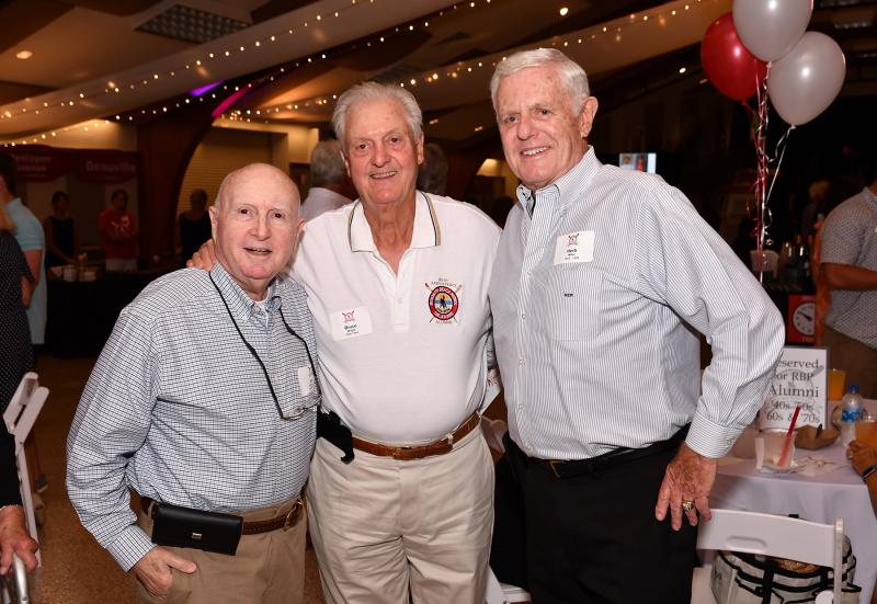 Former guards and friends share stories of manning the stands. Shown are (l-r) Ed Rapkin (1955-59) , Bruce Wright (1958-64) and Herb Miller (1955-59).