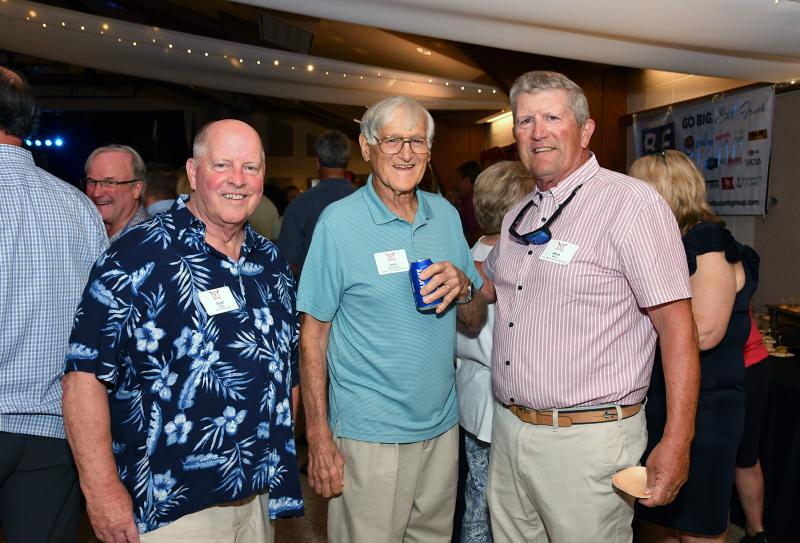 Former RBP guards and friends get together for a picture. Shown are (l-r) Scot Dapp (1975-80), John McClelland (1966-75) and Mark Moore (1973-87).
