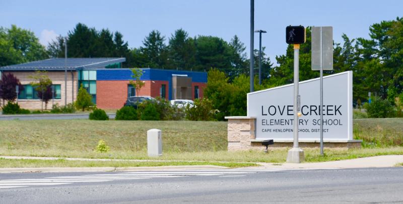 The proposed project would share access with the entrance to Love Creek Elementary School along Route 24. RON MACARTHUR PHOTO
