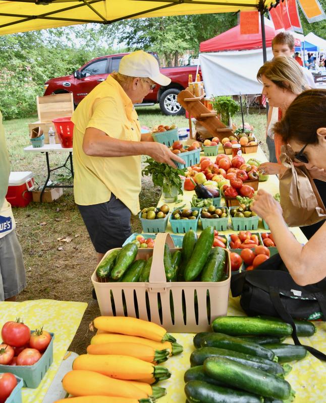 Lenore Brady of Stag Run Farm between Georgetown and Seaford is busy filling orders for tomatoes and other produce.