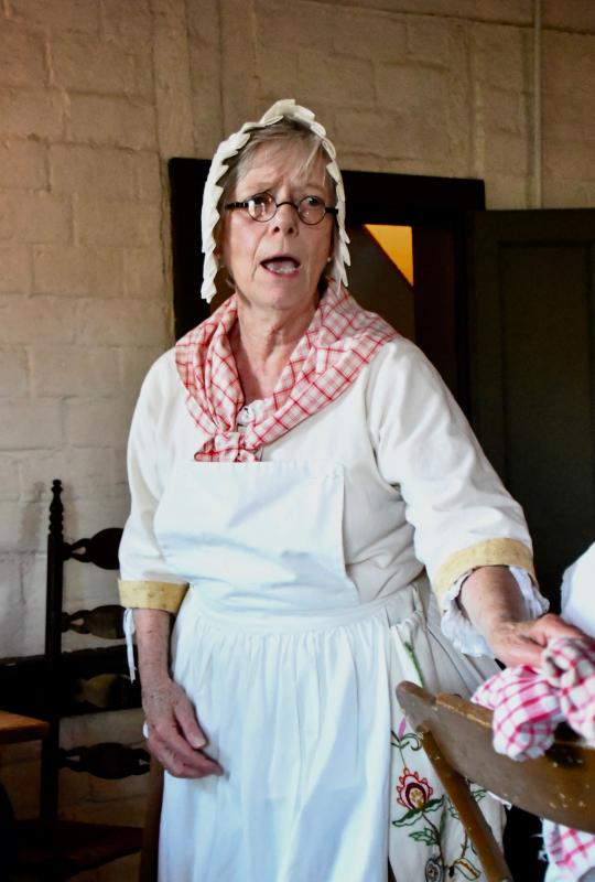 Lana Browne, as Mrs. Houston, performs in the second act titled “1773: Tea Ship Polly - Tea? or Coffee?”