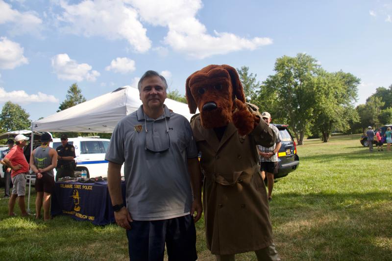 Dan DeSimone of the Lewes Police Foundation and McGruff the Crime Dog are quickly becoming staples at Lewes PD events.