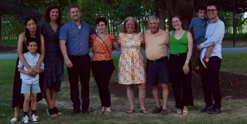 The Seyfried Family (l-r) Aiden Seyfried, Ya-Jhu Yang, Ashlynn Hoover, Patrick Seyfried, Rose Seyfried, Elise Seyfried, Steve Seyfried, Julie Seyfried, Peter Seyfried and Sheridan Seyfried.