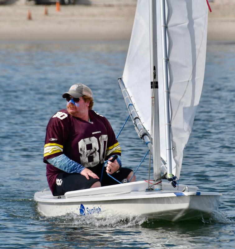 Steve Evans is the top LYC sailor in the Sunfish championship, taking sixth place overall with a second-place finish in the second race.