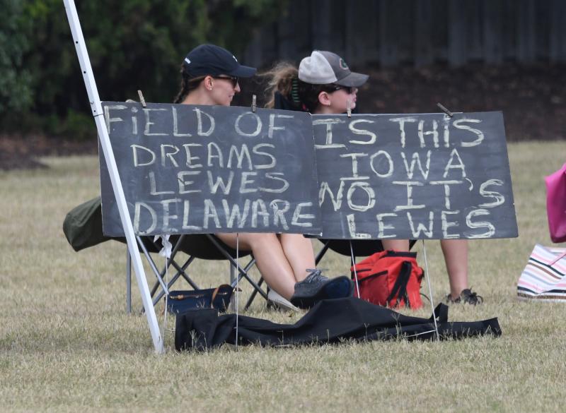 As the signs say, it’s not Iowa, but a field of dreams in Lewes at the Villages of Five Points recreation field.