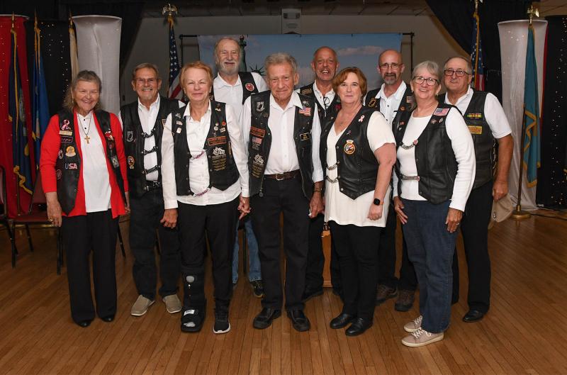 The Legion Riders Chapter 28 unit are (l-r) Chaplain Marian Willman, Bob Kotowski, Secretary/Treasurer Priscilla Horne, Jake St. Jacques, Assistant Director Pat Horne, Dennis Barnes, honorary member Sharon Rebideau, honorary mMember Jim Horne, Mary St. Jacques and Sergeant at Arms Walt Willman.