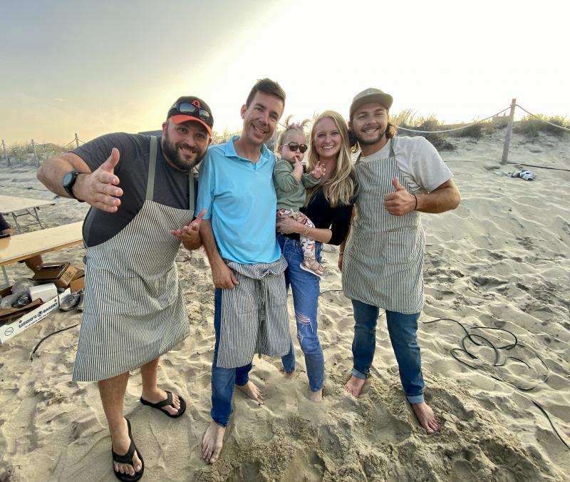 Scooping ice cream from the Dewey Post are (l-r) Matt Whaley, Lo Skarda, Ainsley Skarda, Ashley Skarda and Trevor Vanvorst. ELLEN DRISCOLL PHOTO