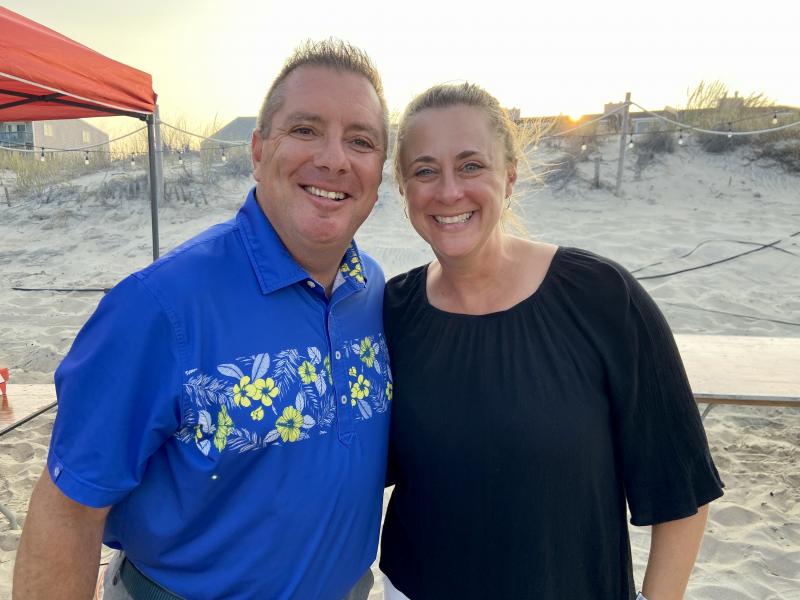Dewey Beach Mayor Bill Stevens and wife Janine DiPaula Stevens enjoy the party. ELLEN DRISCOLL PHOTO